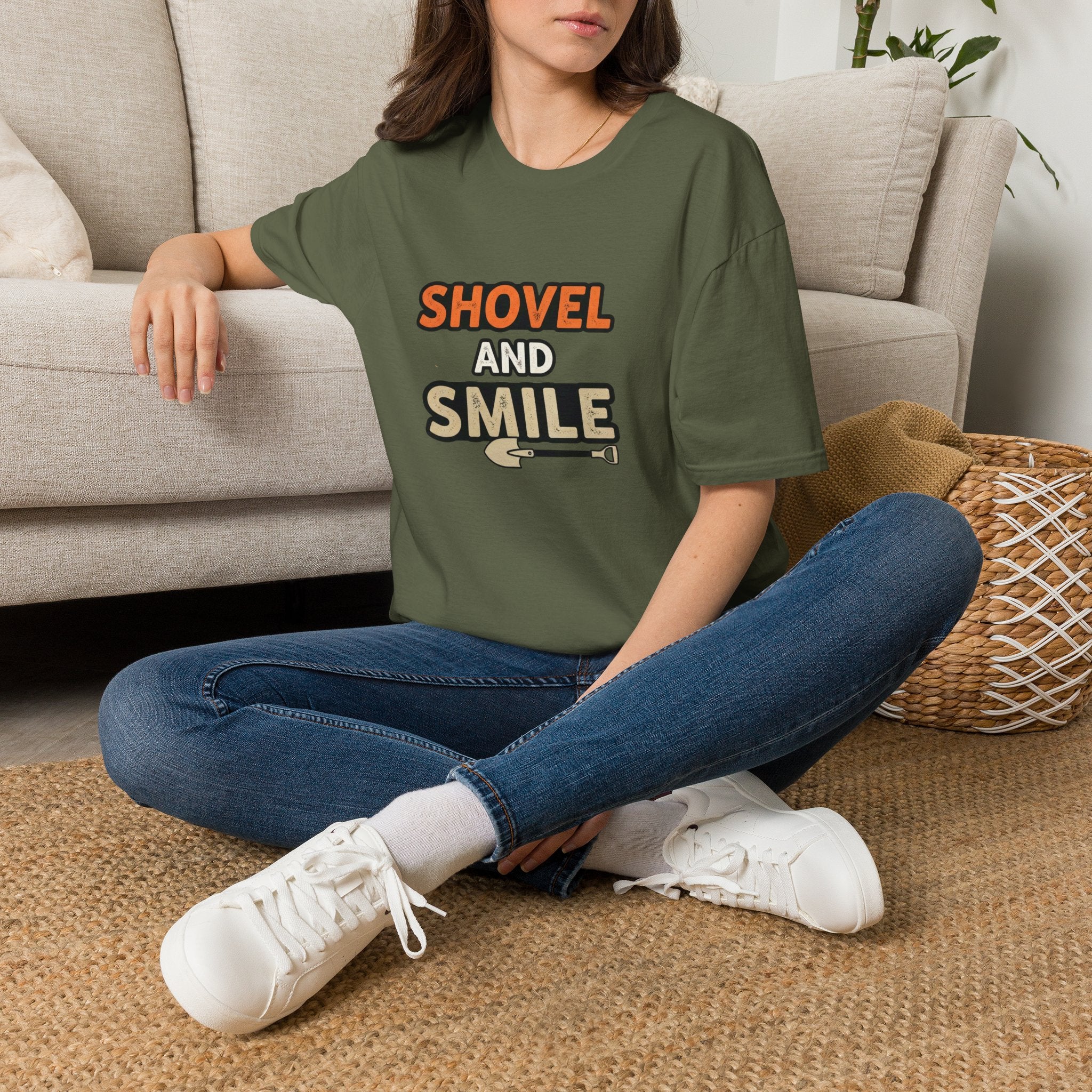 Shovel and Smile T-Shirt — Funny Gardening & Landscaping Tee