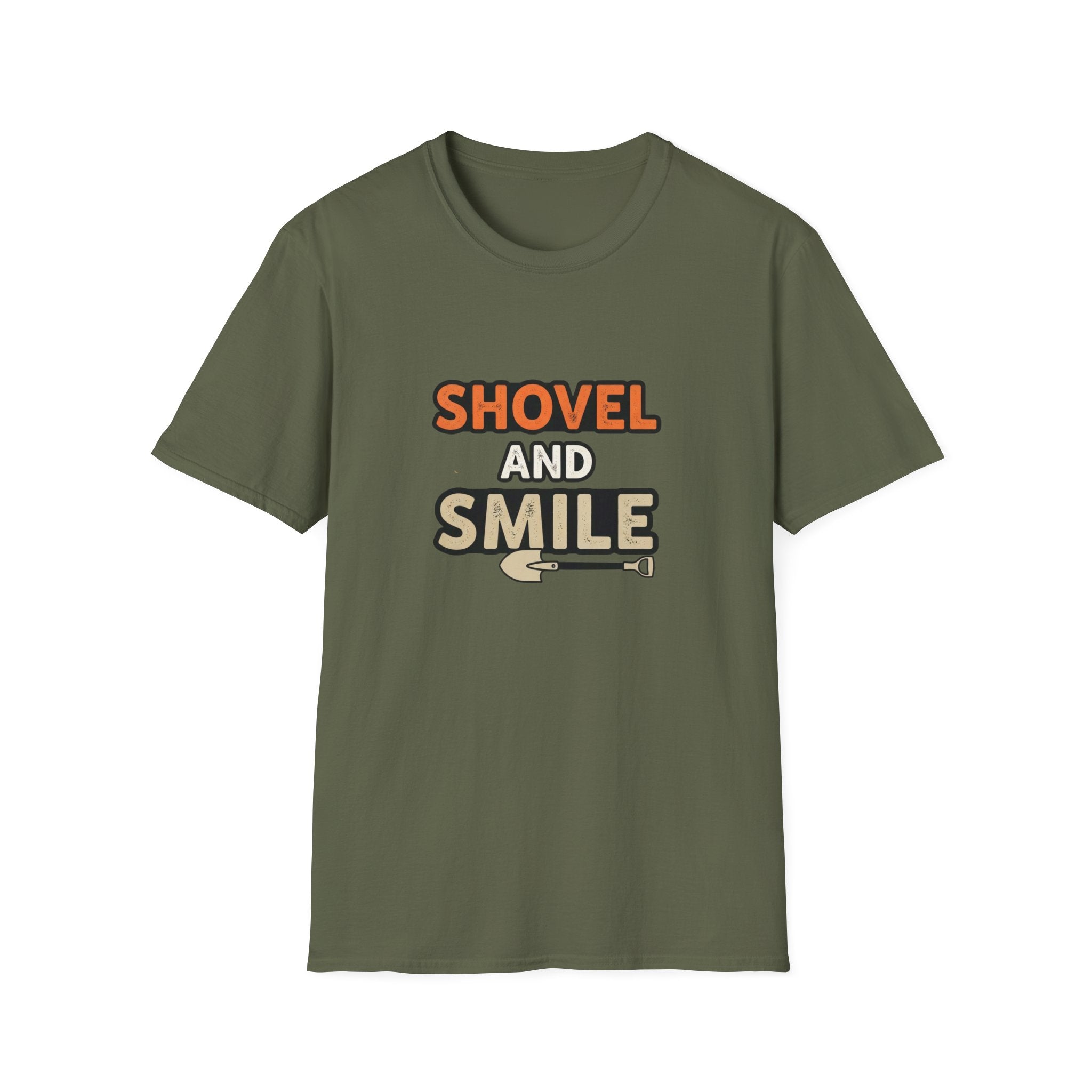Shovel and Smile T-Shirt — Funny Gardening & Landscaping Tee