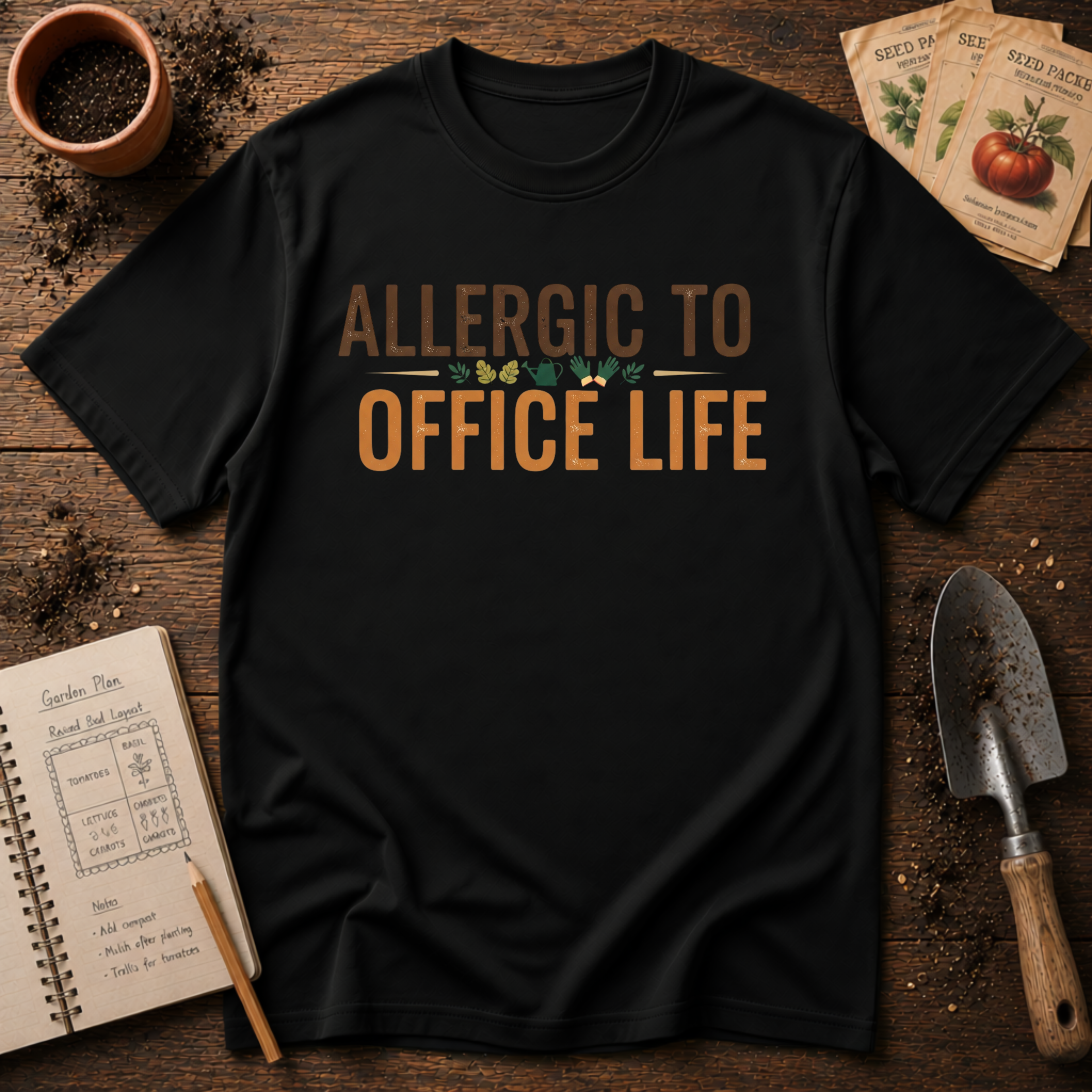 Allergic To Office Life T-Shirt