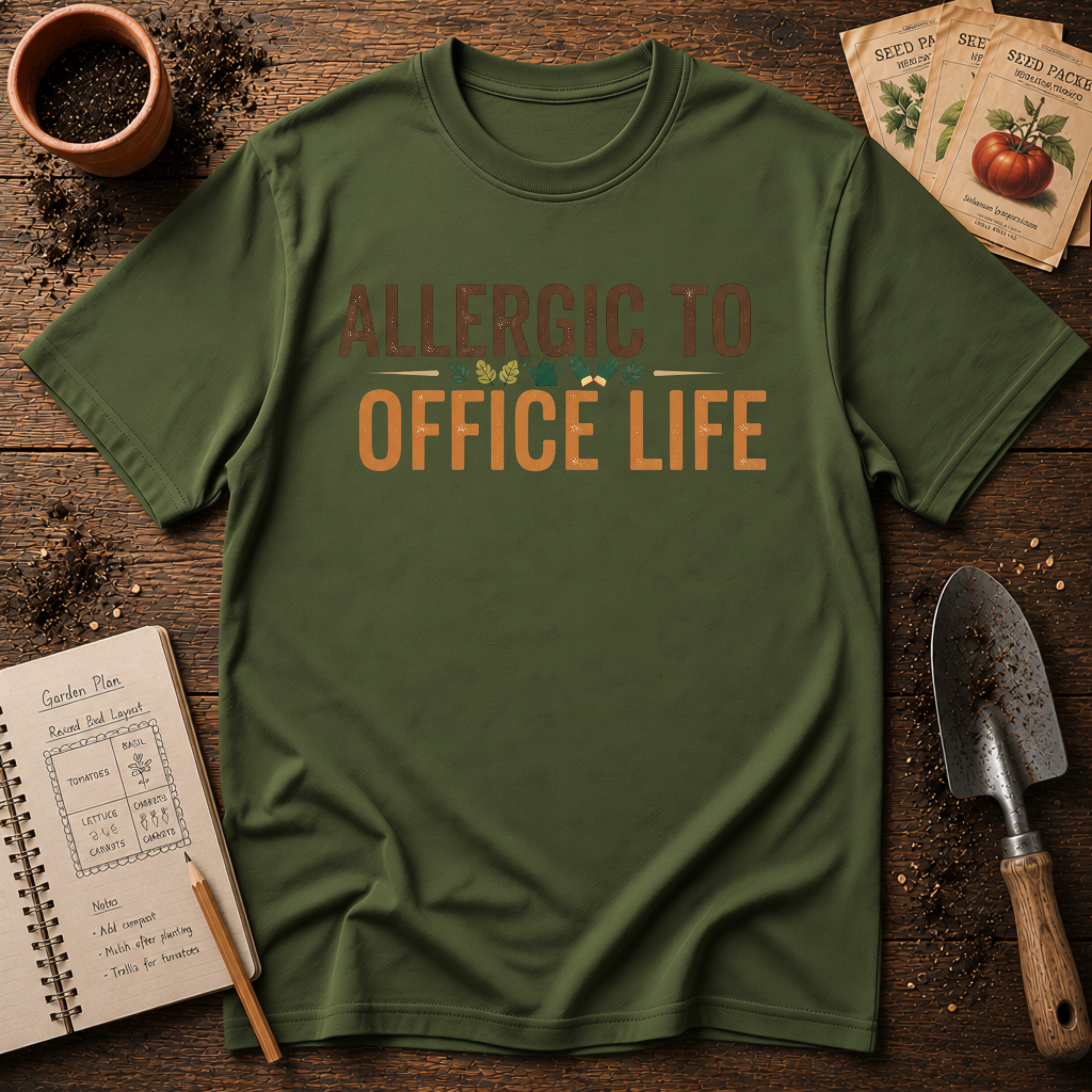 Allergic To Office Life T-Shirt