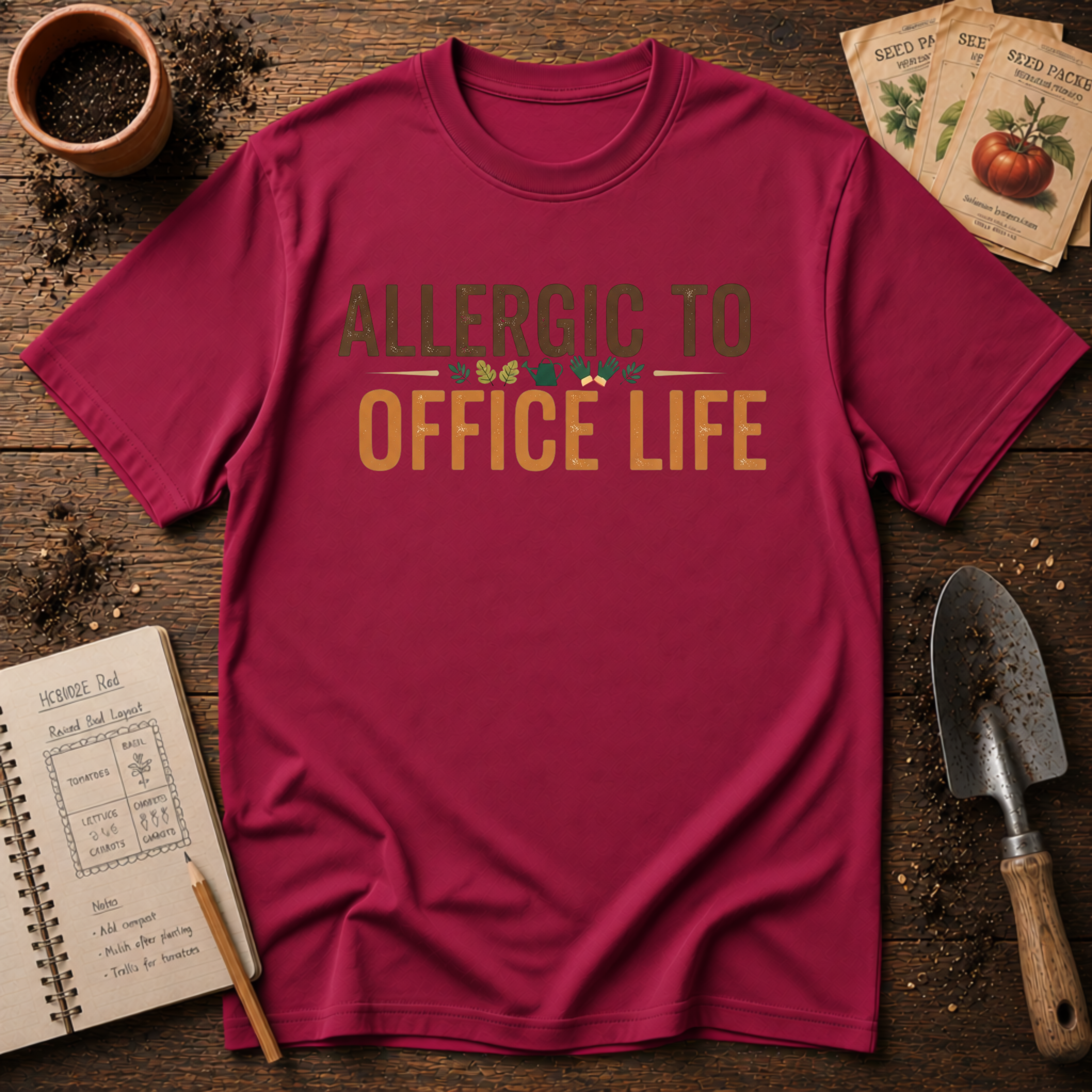 Allergic To Office Life T-Shirt