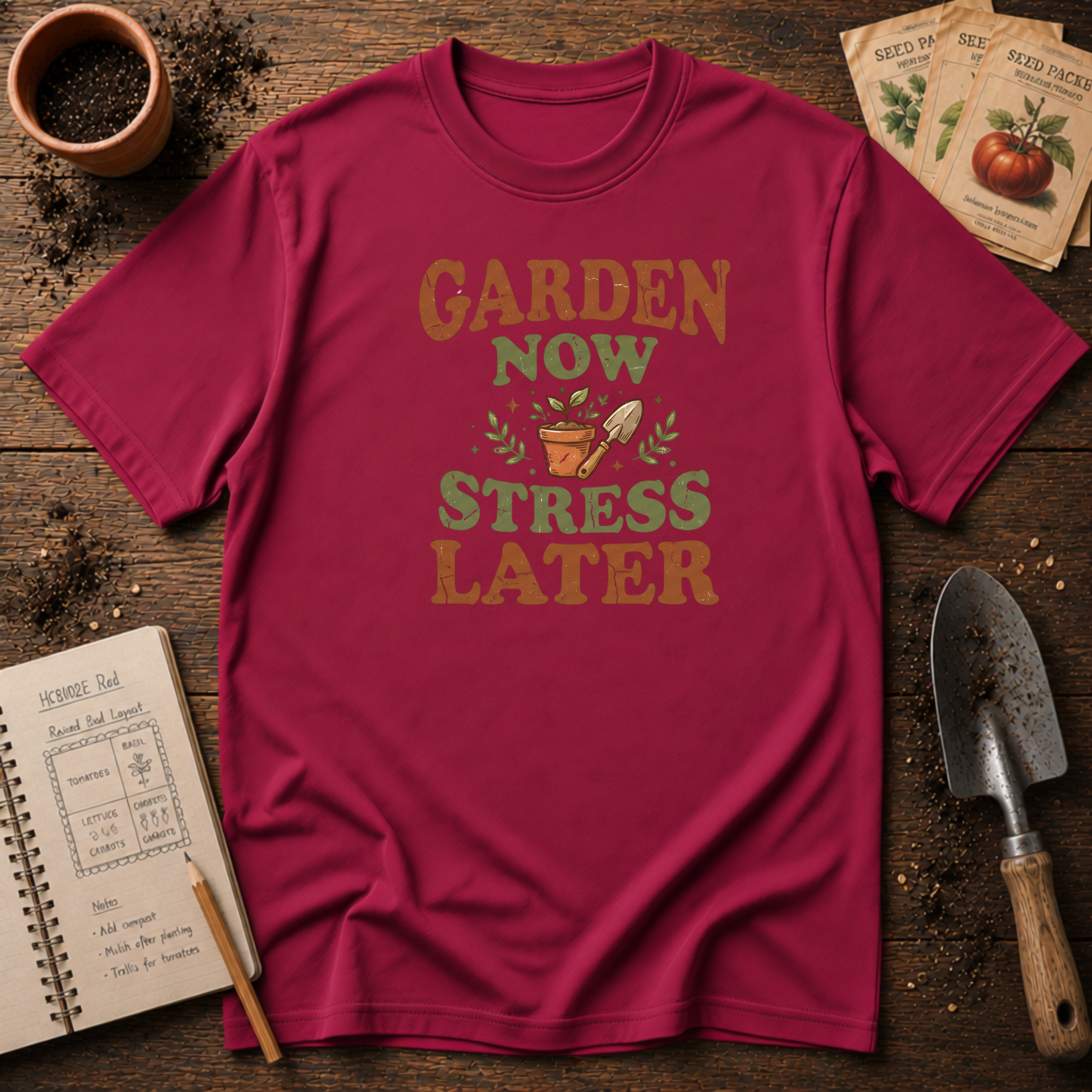 Garden Now Stress Later T-Shirt