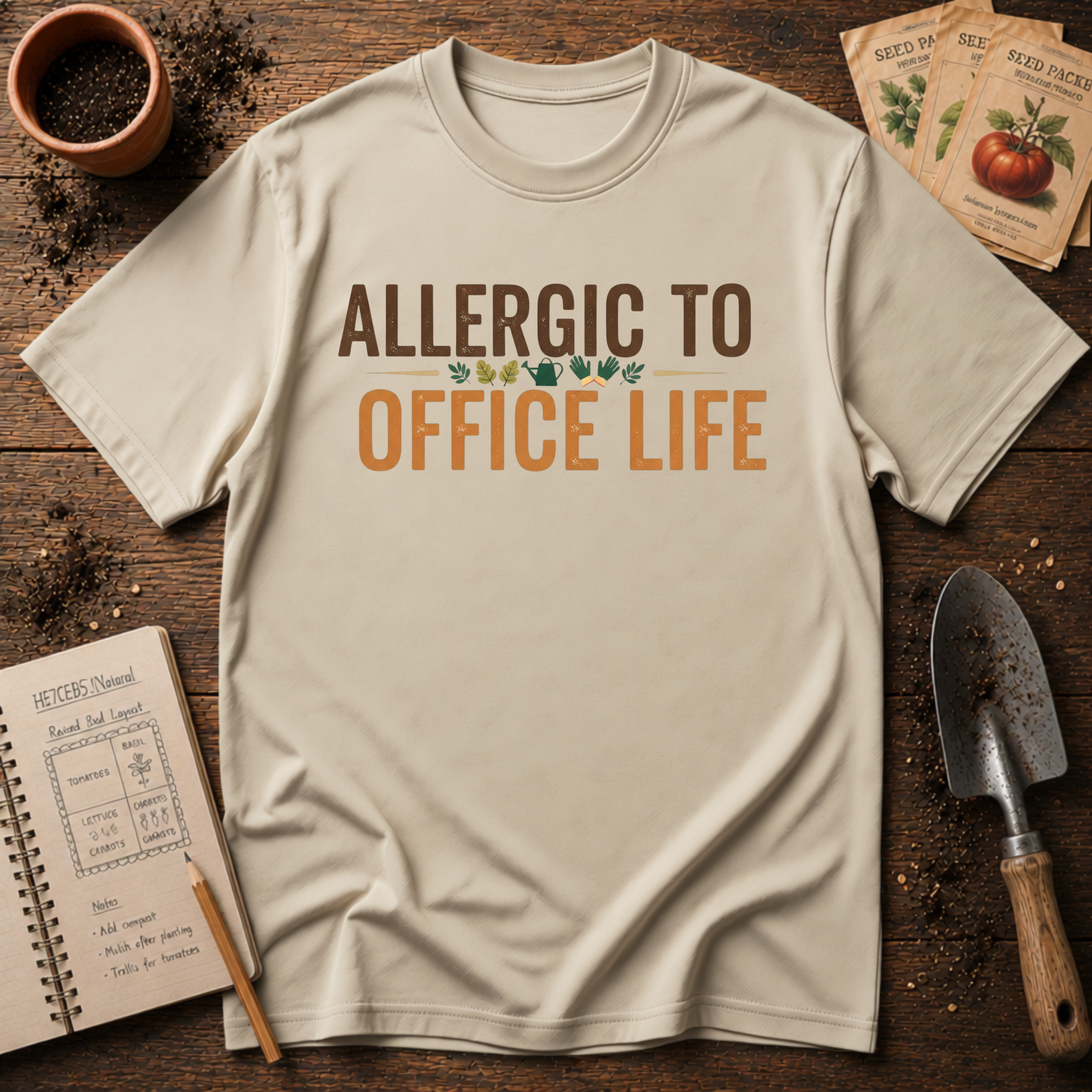 Allergic To Office Life T-Shirt