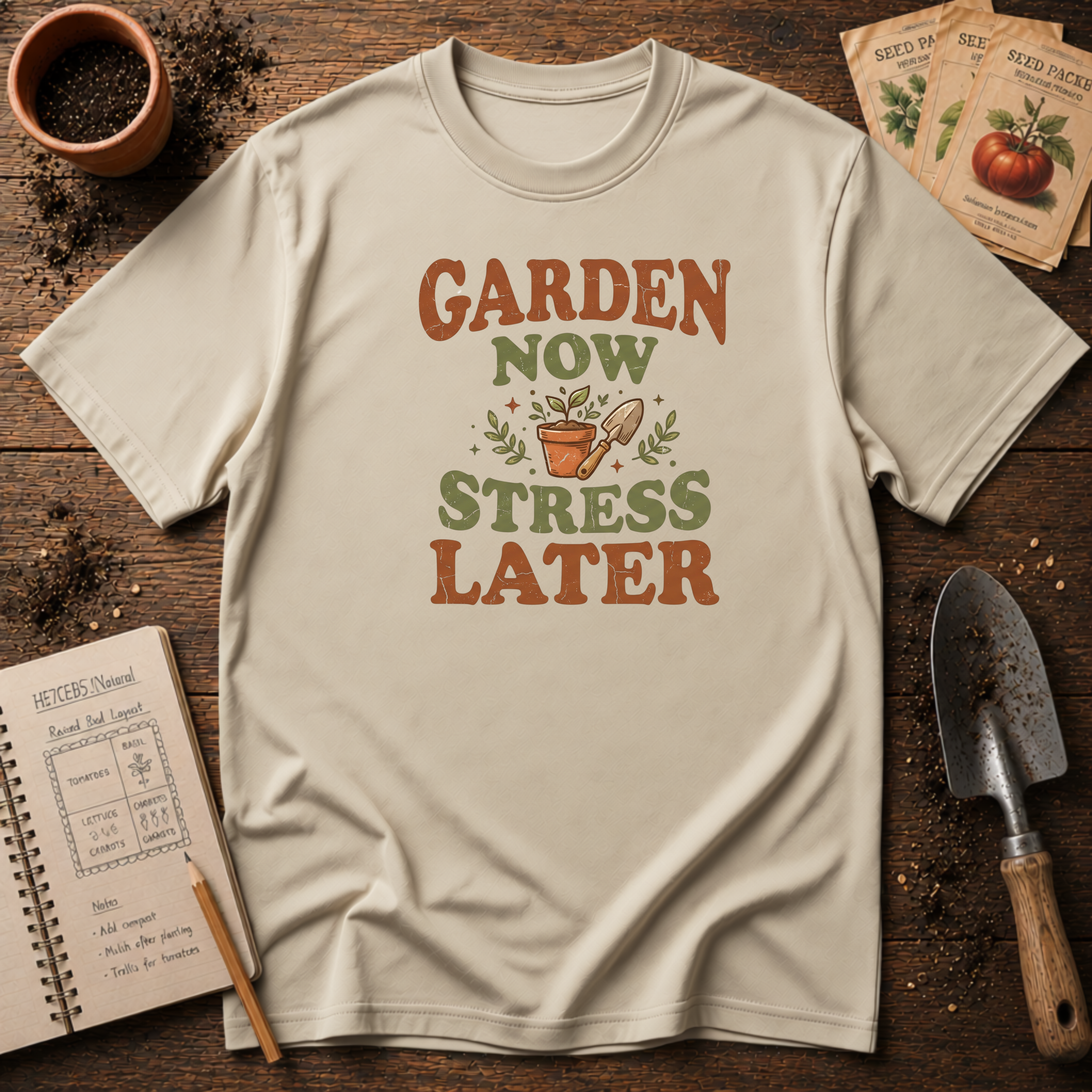 Garden Now Stress Later T-Shirt