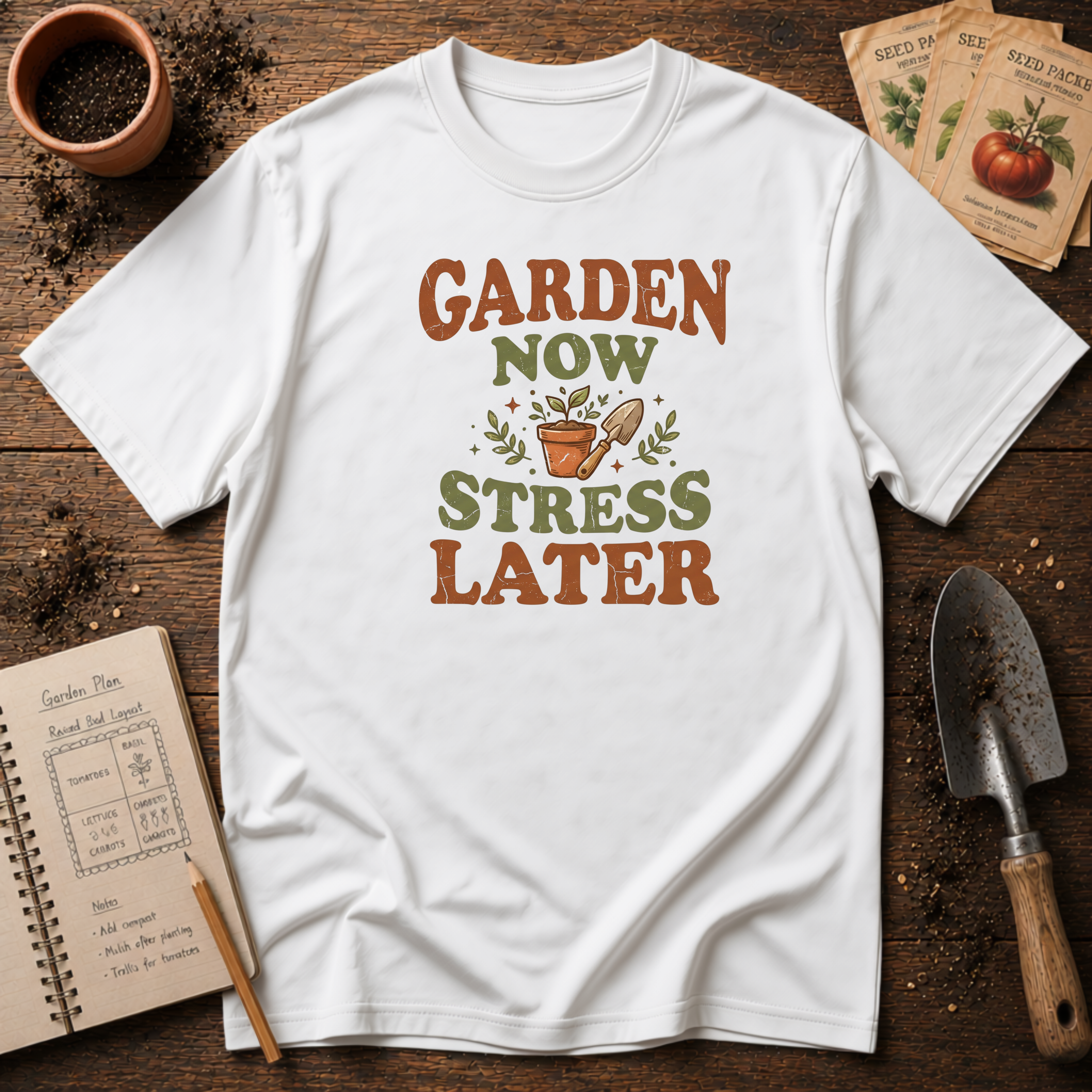 Garden Now Stress Later T-Shirt