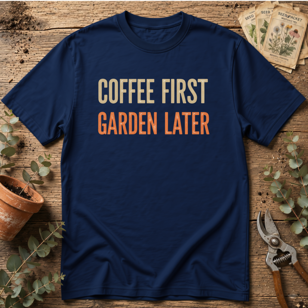 Coffee First Garden Later T-Shirt