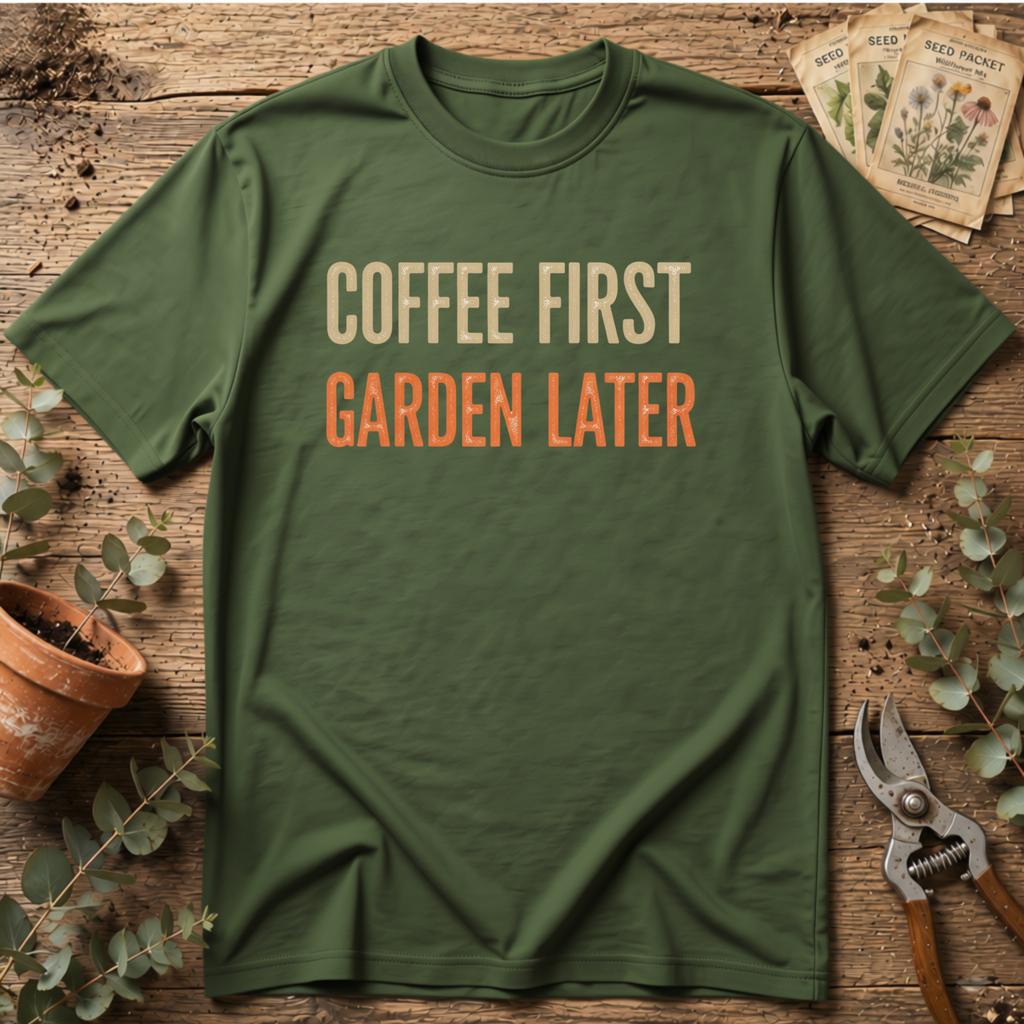 Coffee First Garden Later T-Shirt