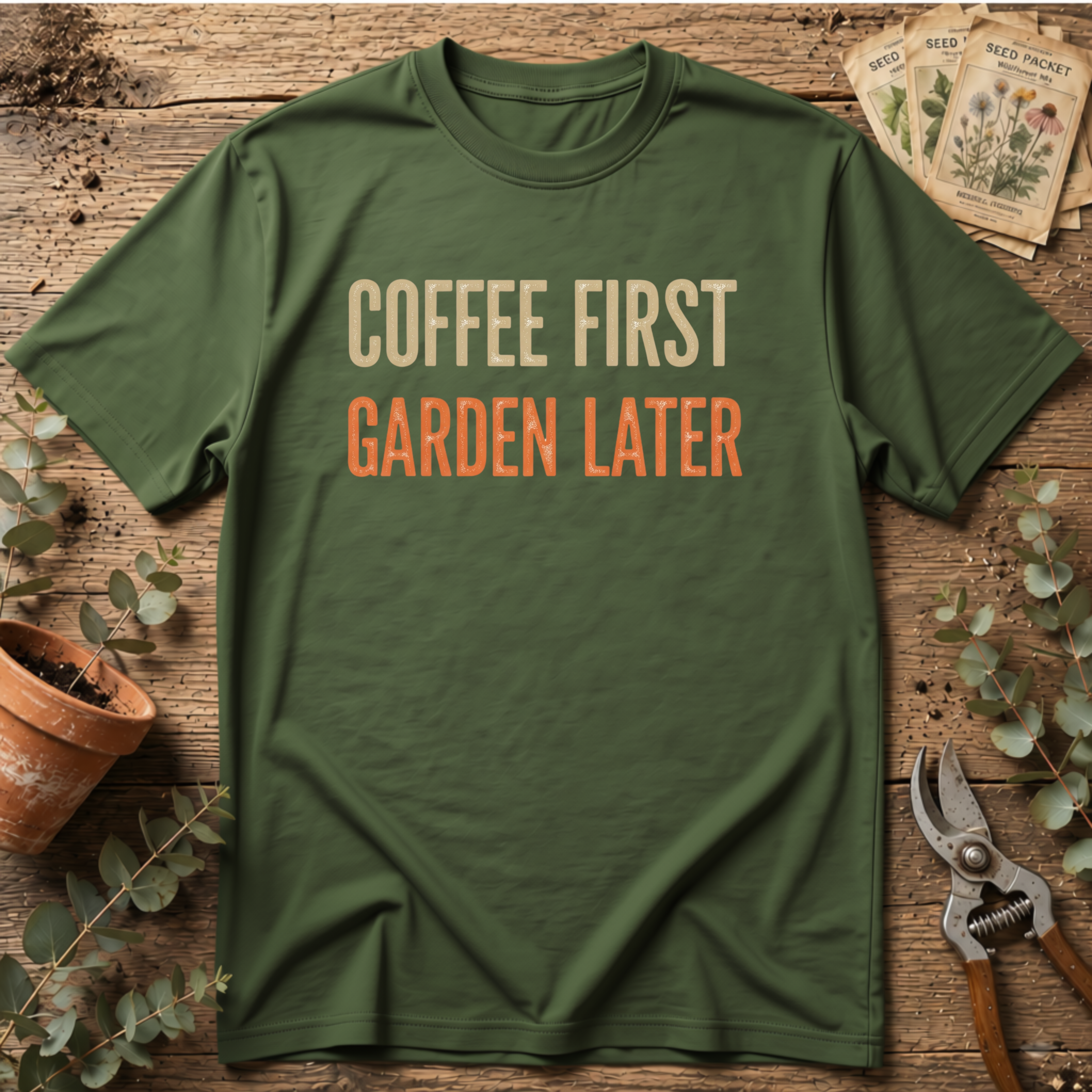 Coffee First Garden Later T-Shirt